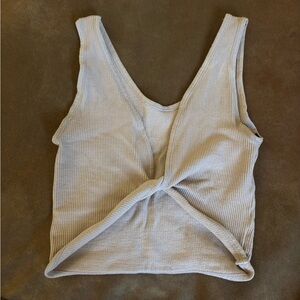 Urban Outfitters Light Pink Twist-Front Ribbed Tank